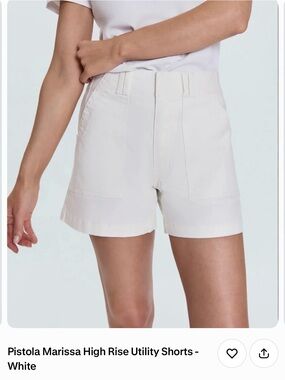 Like-New PISTOLA Marissa High-Rise White Women’s Utility Shorts